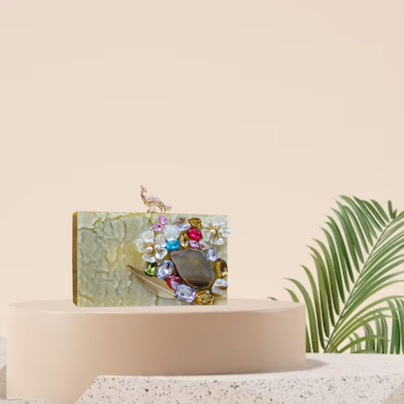 YELLOW ACRYLIC CLUTCH-0054