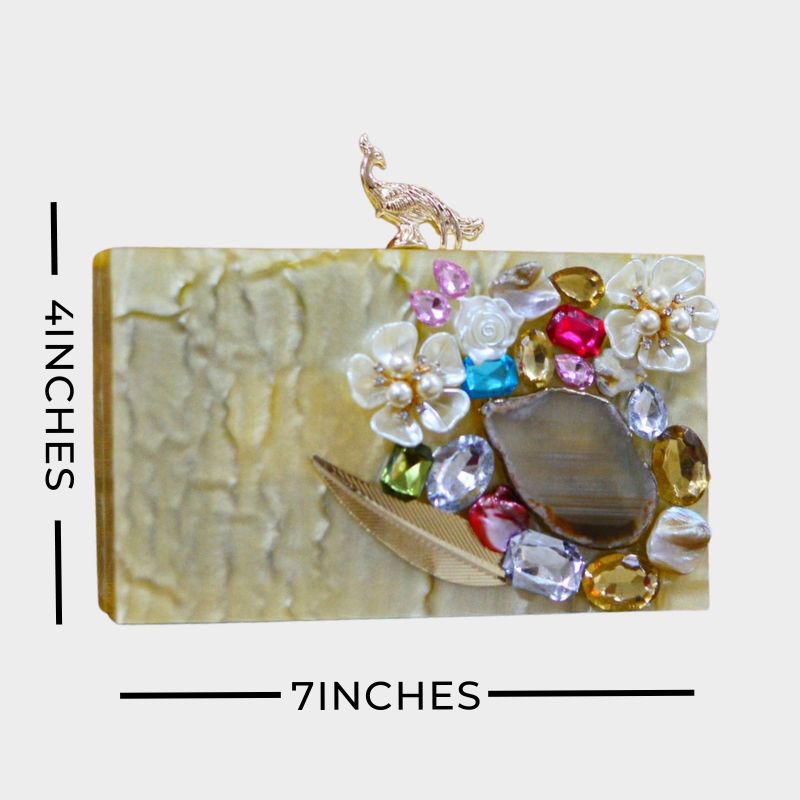 YELLOW ACRYLIC CLUTCH-0054