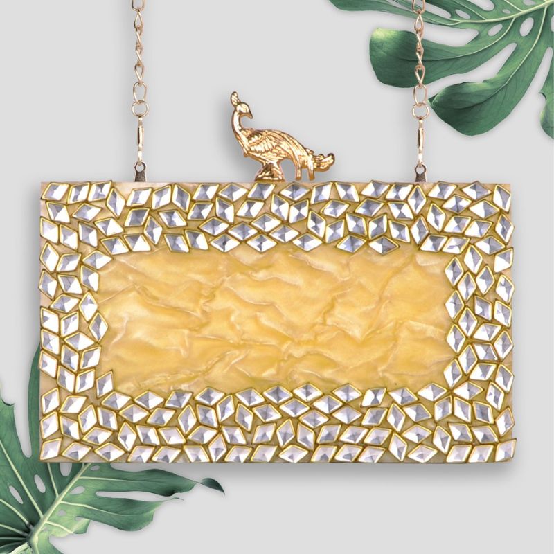 YELLOW ACRYLIC CLUTCH-0068