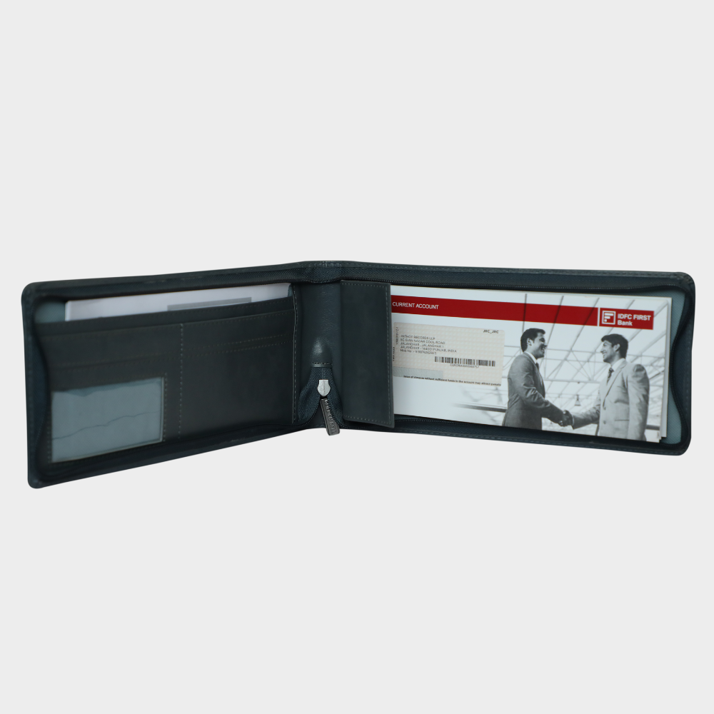 uniHOOF Chequebook Holder/Designer Faux Leather Multiple Document Card Money Pocket, Travel Family Accessory, Stationery Supplies Gift for Mother and Father