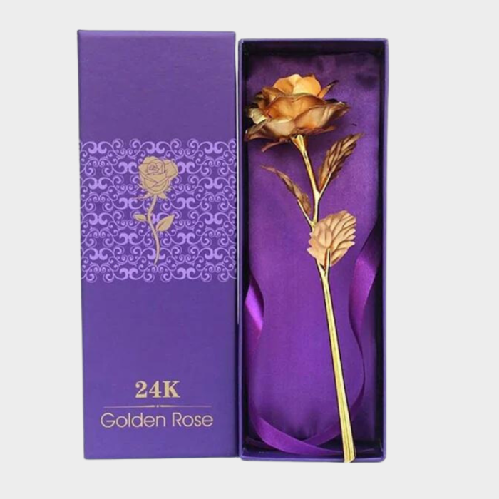 uniHOOF GOLD ROSE | Valentine Day Special Artificial Gold Rose for Couples | Gift for Couple | (Gold Rose)