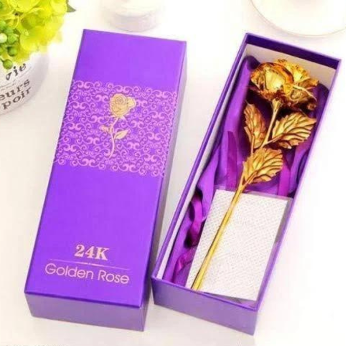 uniHOOF GOLD ROSE | Valentine Day Special Artificial Gold Rose for Couples | Gift for Couple | (Gold Rose)