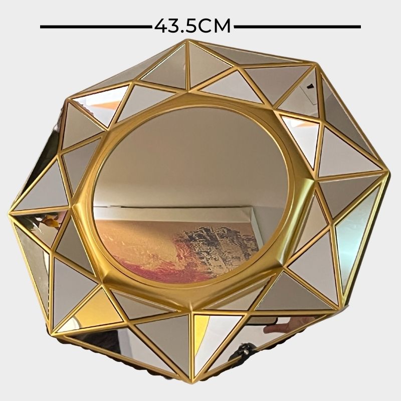OCTAGONAL FANCY MIRROR IN GOLD
