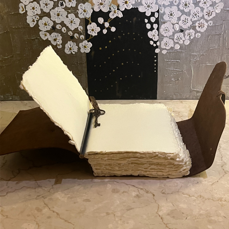 uniHOOF Thick Leather Cover Writing Diary with Belt Lock Notebook Journal Unruled Notepad Personal Diaries for Men and Women - Brown