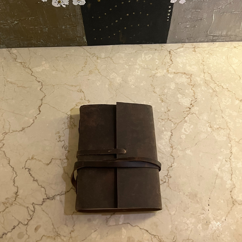 uniHOOF Leather Bound Journal | Real Leather Embossed Brown | Perfect Leather Journal Diary | uniHOOF Handmade Leather Journal Diary