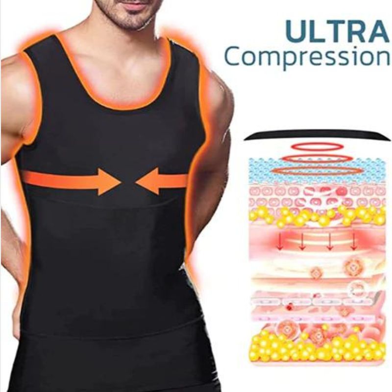 Men Ultra Lift Undershirt Vest Body Slimming Tummy Shaper Shapewear Waist  Girdle