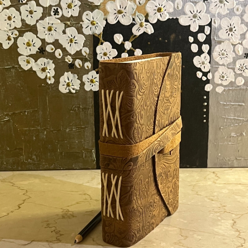 Oakwood Brown Leather Journal | Handmade Leather Journal Diary |  Perfect Leather Journal Diary | Handmade Paper