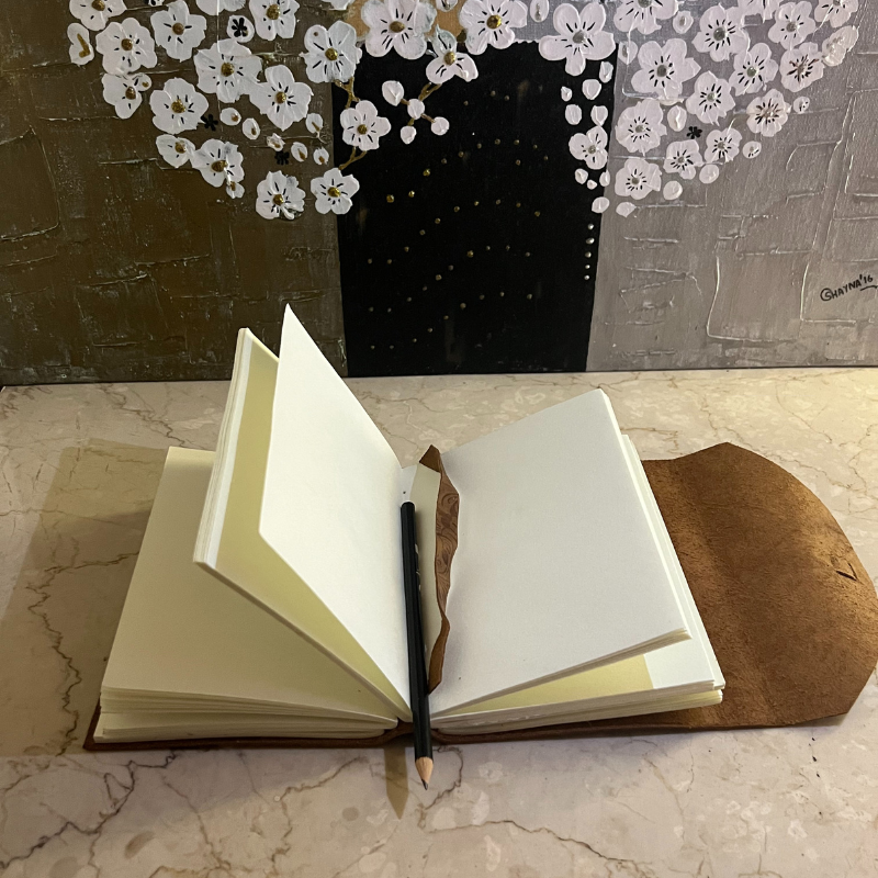 Oakwood Brown Leather Journal | Handmade Leather Journal Diary |  Perfect Leather Journal Diary | Handmade Paper