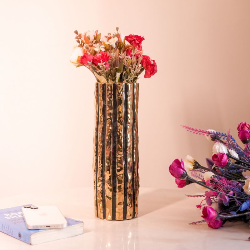 VINTAGE GOLD STRIPES VASE (LARGE)