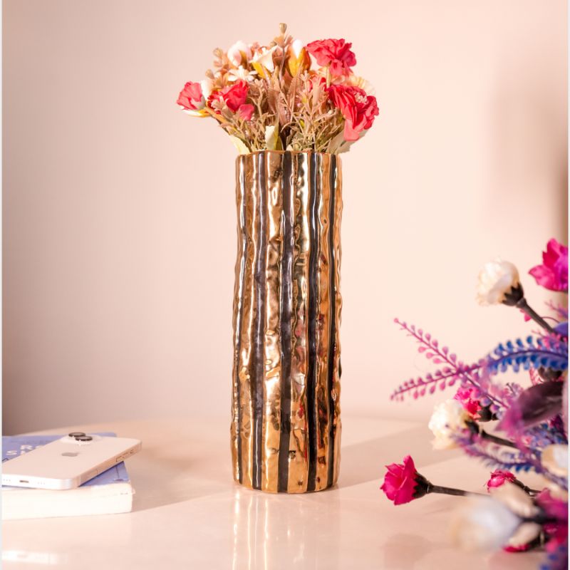VINTAGE GOLD STRIPES VASE (LARGE)
