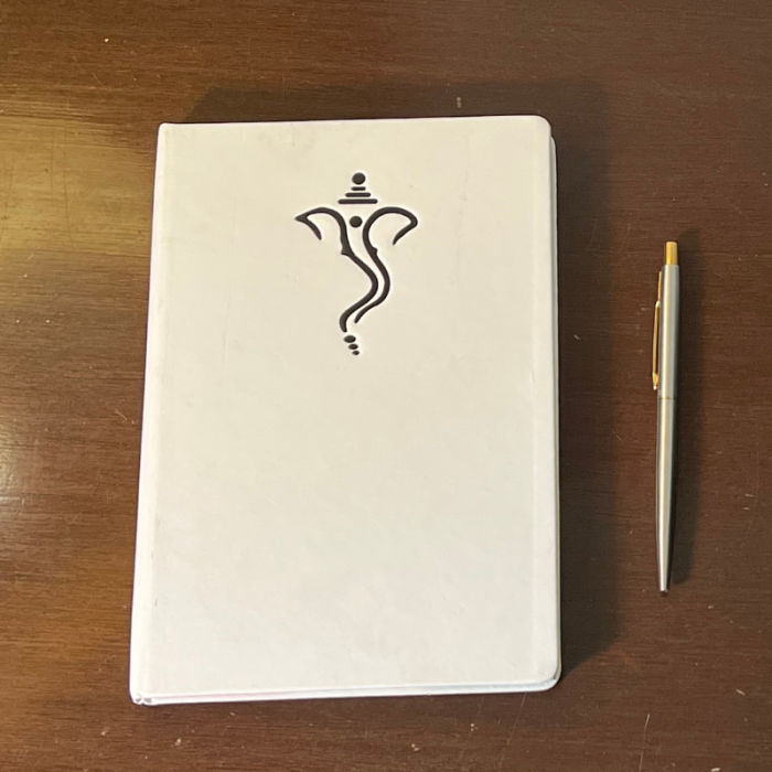 WHITE ENGRAVED GANESHA DIARY | Gift For Him | Journal | White Journal | White Diary