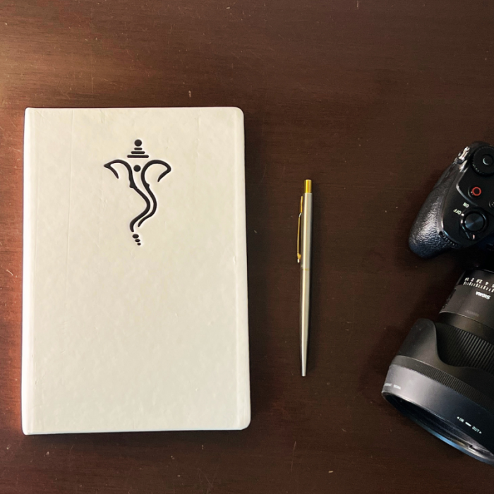 WHITE ENGRAVED GANESHA DIARY | Gift For Him | Journal | White Journal | White Diary