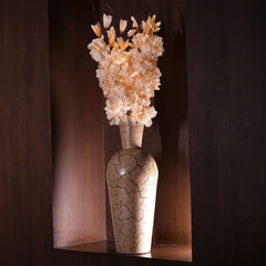 uniHOOF Crack Beige Vase | Vase | Classy Vase | Vase For Room Decor | Vase For Living Room | Unbreakable Vase