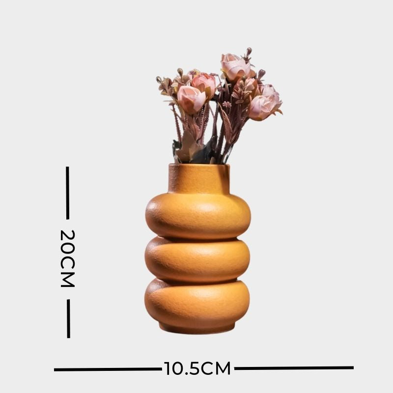 uniHOOF Marigold Yellow Toned Urban Vase | Yellow Vase | Orange Vase | Aesthetic Vase For Home | Vase for Office