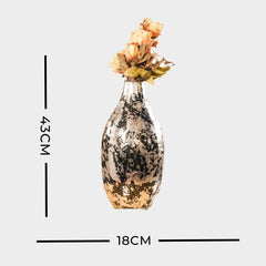 uniHOOF Metal Extra Large Hammered Vase for Home Decor | Vase for Decoration | Decorative Flower Pot| Chrome Finish (Silver)